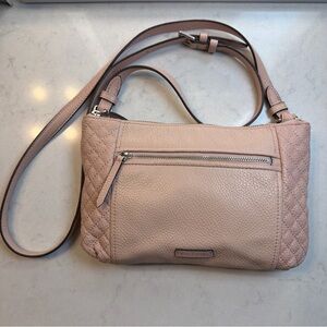 Vera Bradley Small Carryall Leather Crossbody Bag in "Pink Sands"